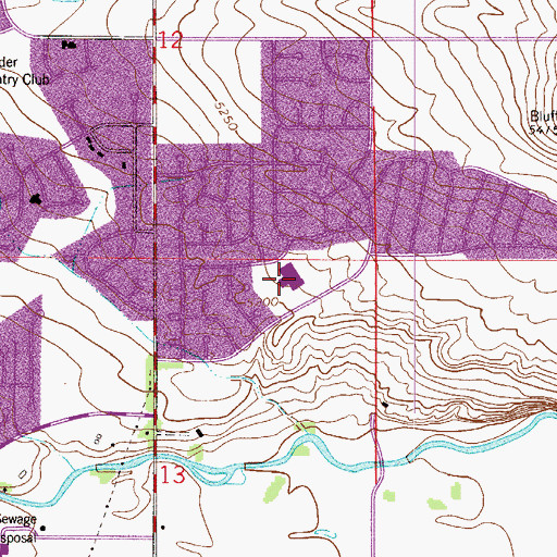 Topographic Map of Heatherwood Elementary School, CO
