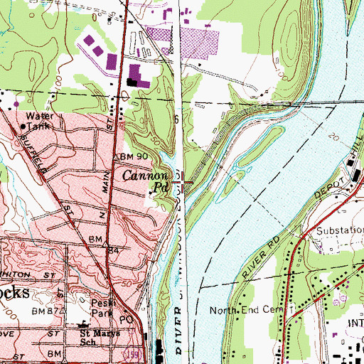 Topographic Map of Cannon Pond, CT