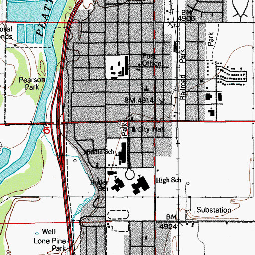 Topographic Map of Fort Lupton Police Department, CO