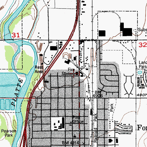 Topographic Map of Fort Lupton Fire Department Station 1, CO