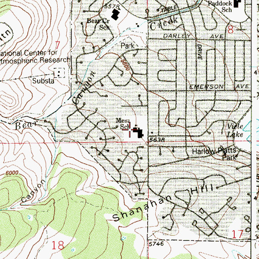 Topographic Map of Mesa Elementary School, CO