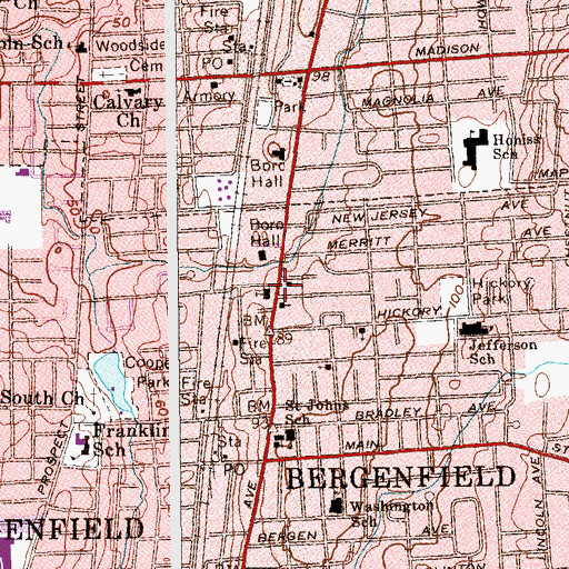 Topographic Map of All Saints Episcopal Church, NJ