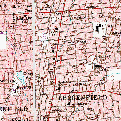 Topographic Map of Congregation Beth Israel, NJ