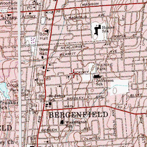 Topographic Map of New Jersey Manna Church, NJ
