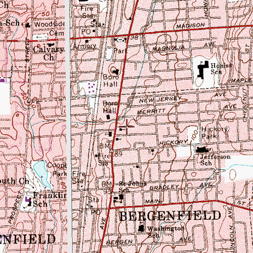 Topographic Map of Saint Matthew's Evangelical Lutheran Church, NJ