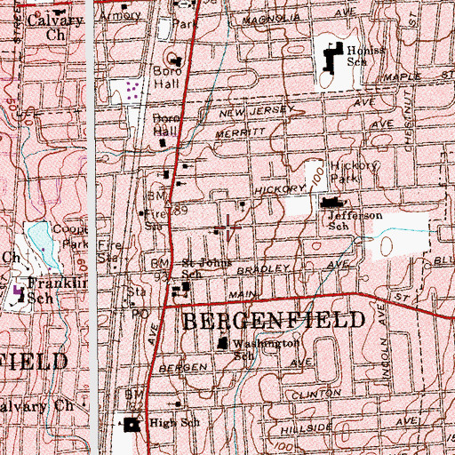 Topographic Map of Saint Stephen's Church, NJ