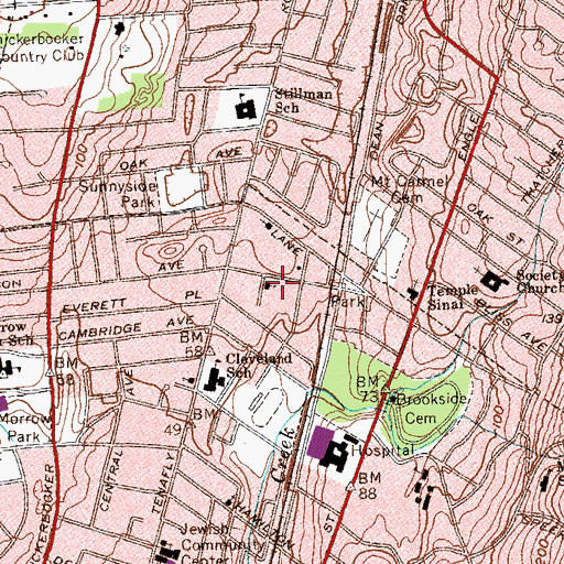 Topographic Map of Englewood Grace Church, NJ