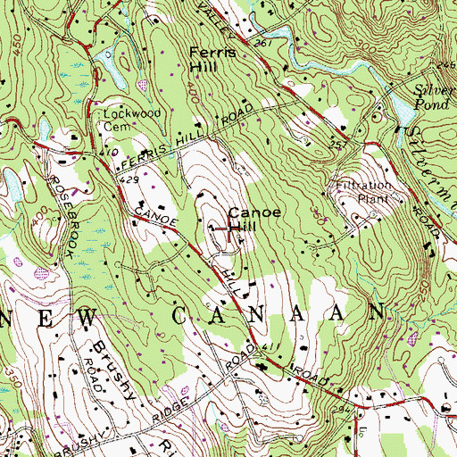Topographic Map of Canoe Hill, CT