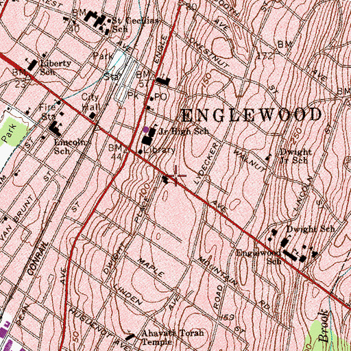 Topographic Map of First Presbyterian Church, NJ
