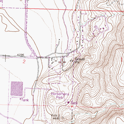 Topographic Map of Tahoe Pacific Hospital (historical), NV