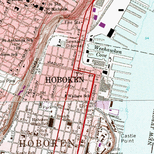 Topographic Map of Legion Park, NJ