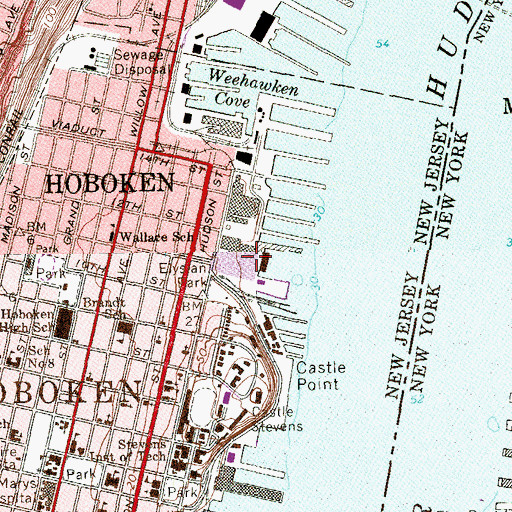 Topographic Map of Elysian Fields, NJ