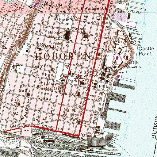 Topographic Map of Church Square, NJ