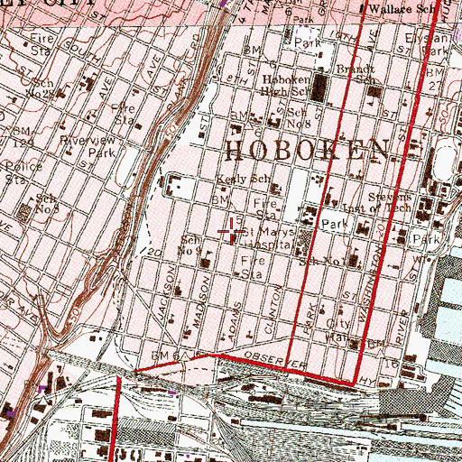 Topographic Map of Madison Park, NJ