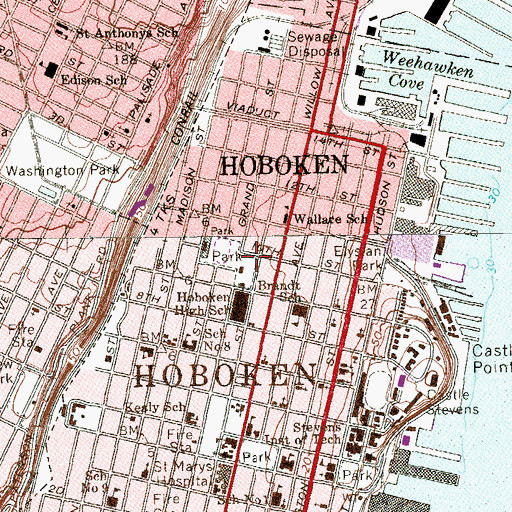 Topographic Map of Columbus Park, NJ