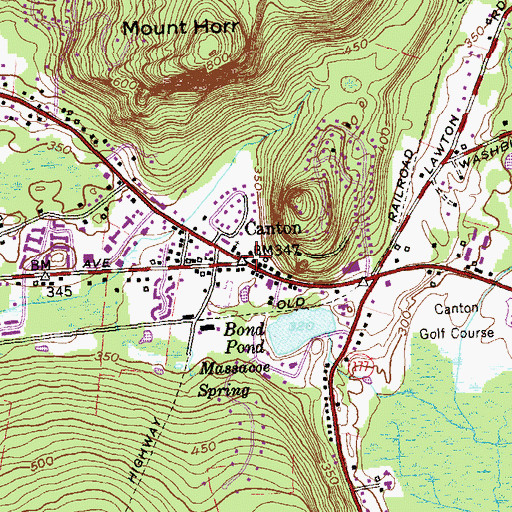 Topographic Map of Canton, CT