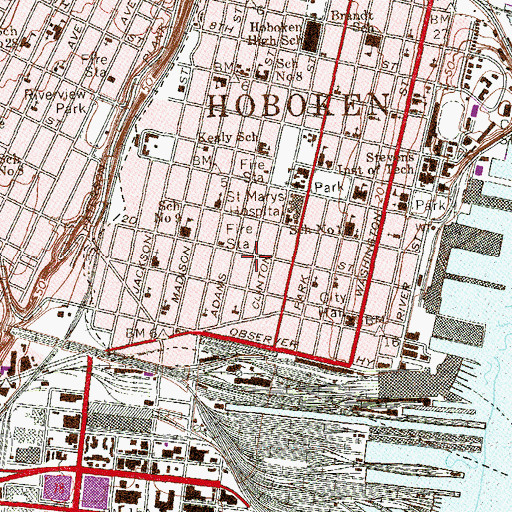 Topographic Map of Multi-Service Community Center, NJ