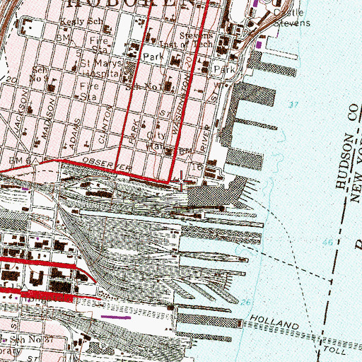 Topographic Map of Hoboken Terminal, NJ
