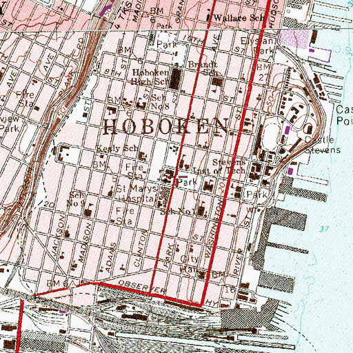 Topographic Map of Our Lady of Grace Church, NJ