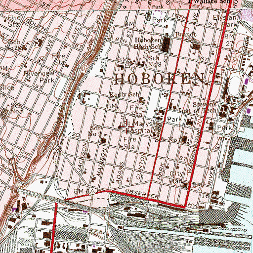 Topographic Map of Saint Francis Church, NJ
