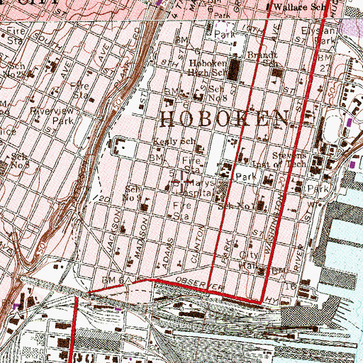 Topographic Map of Saint Francis Parish and Youth Center, NJ