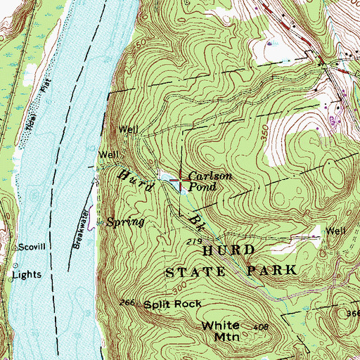 Topographic Map of Carlson Pond, CT