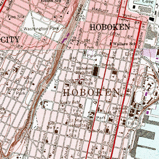Topographic Map of Saint Ann's Church, NJ