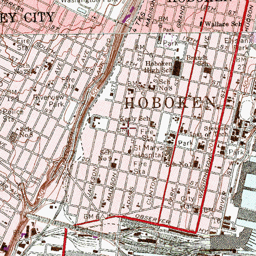 Topographic Map of Rose of Sharon Holy Church, NJ