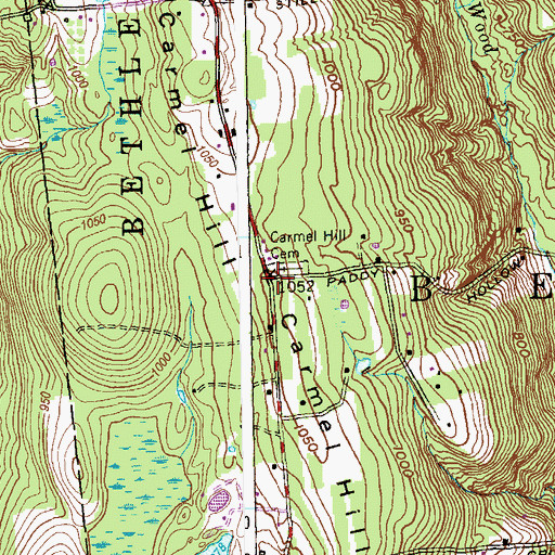 Topographic Map of Carmel Hill, CT