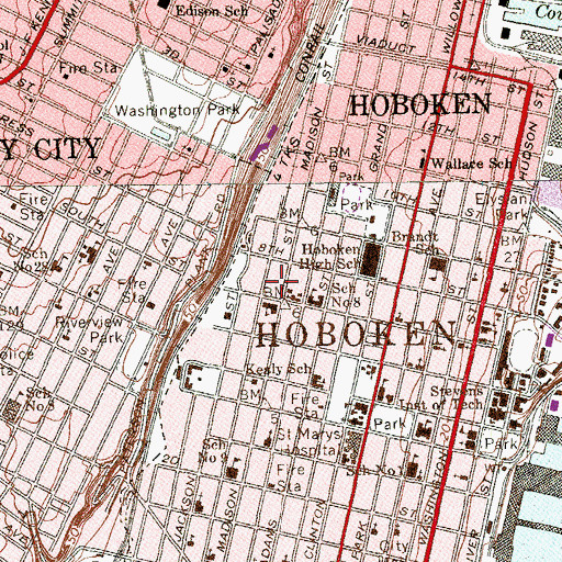Topographic Map of Monroe Center for the Arts, NJ