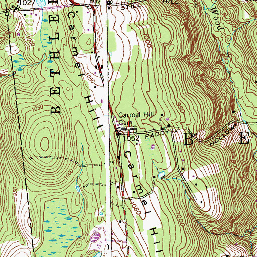 Topographic Map of Carmel Hill Cemetery, CT
