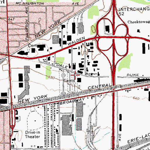 Topographic Map of Holy Mother of the Rosary Cemetery, NY