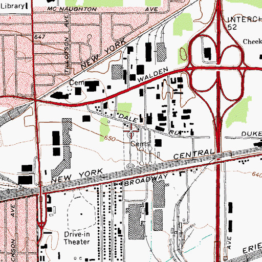 Topographic Map of Saint Adalberts Roman Catholic Cemetery, NY