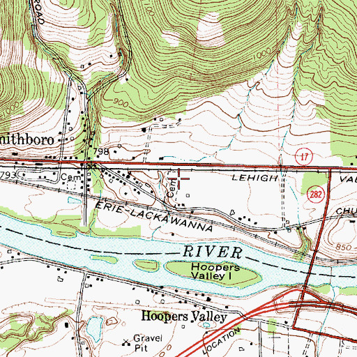 Topographic Map of Smithboro Cemetery, NY
