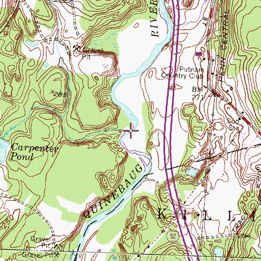Topographic Map of Carpenter Brook, CT