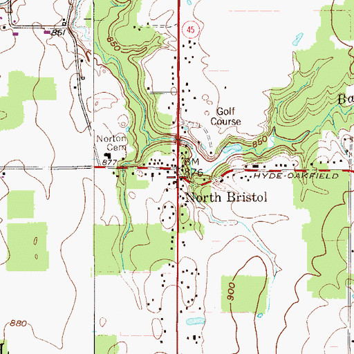 Topographic Map of North Bristol Post Office (historical), OH