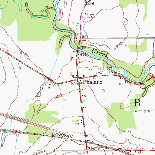 Topographic Map of Phalanx Post Office (historical), OH