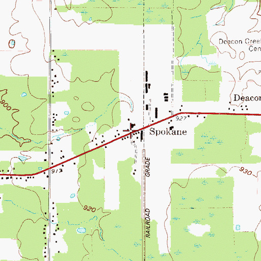 Topographic Map of Spokane Post Office (historical), OH