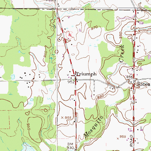 Topographic Map of Triumph Post Office (historical), OH