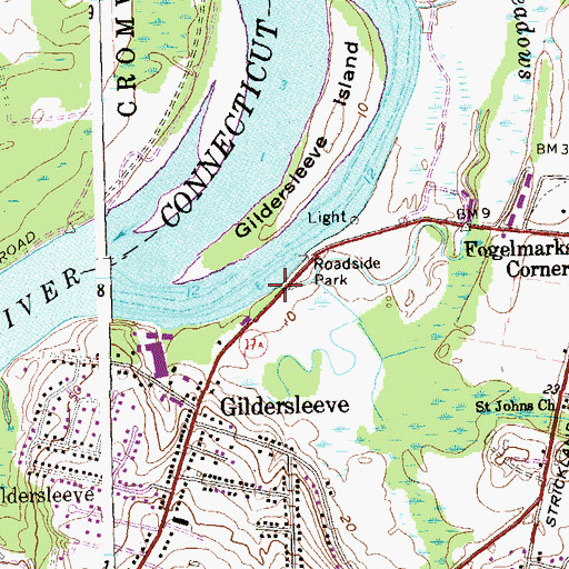 Topographic Map of Carr Brook, CT