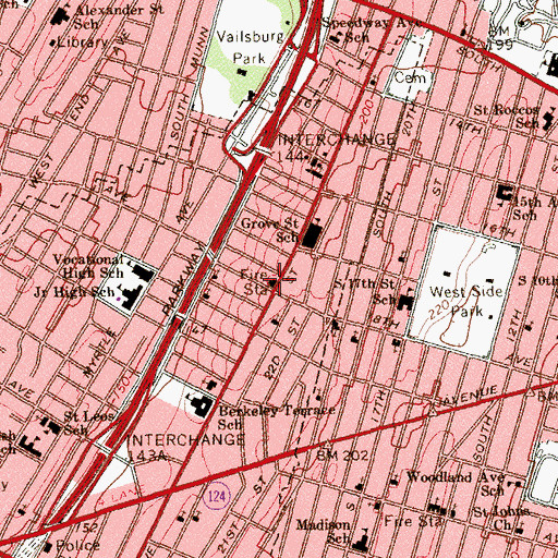 Topographic Map of Irvington Fire Department Station 4, NJ