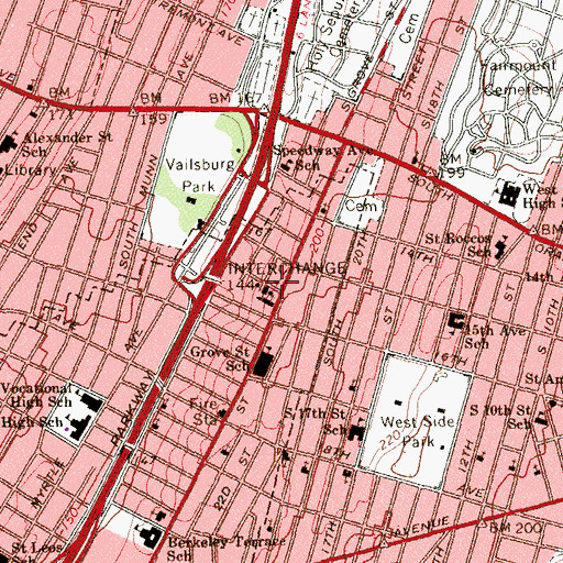 Topographic Map of Sacred Heart of Jesus School, NJ