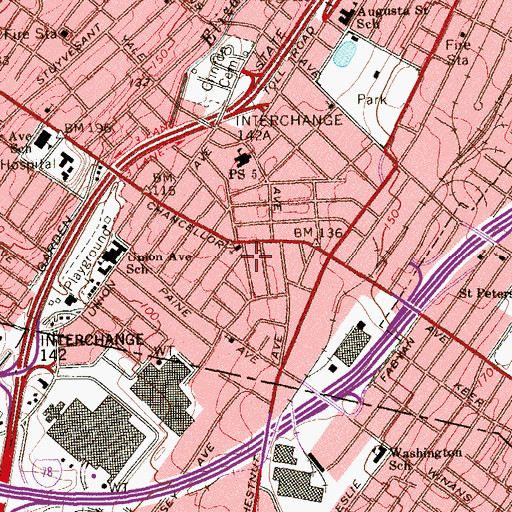 Topographic Map of Greene Terrace Playground, NJ