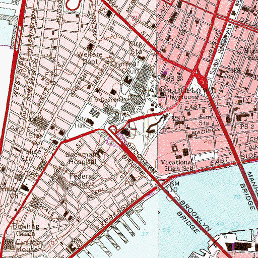 Topographic Map of New York City Police Headquarters, NY
