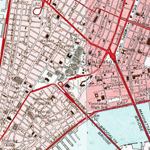 Topographic Map of Metropolitan Correctional Center, NY