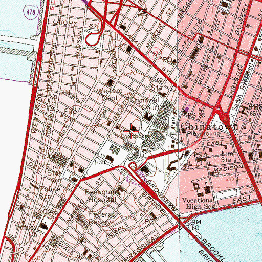 Topographic Map of African Burial Ground National Monument, NY