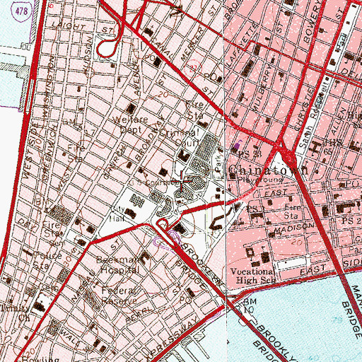 Topographic Map of Foley Square, NY