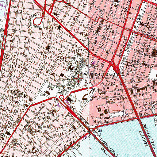 Topographic Map of New York State Supreme Court, NY