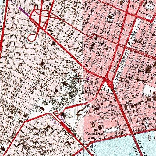 Topographic Map of Men's House of Detention, NY