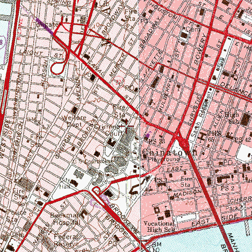 Topographic Map of Civil Courthouse City of New York, NY